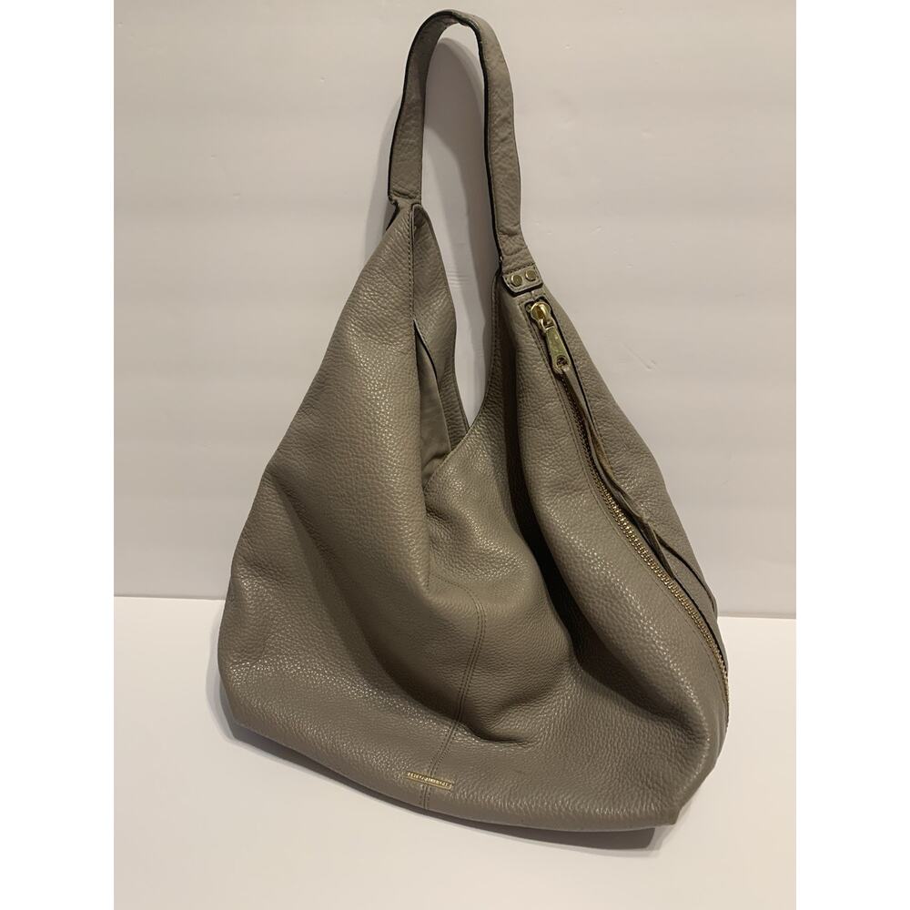 Rebecca Minkoff* Womens Leather Hobo Bag* Color: Cement Gray 100% Genuine Leathe